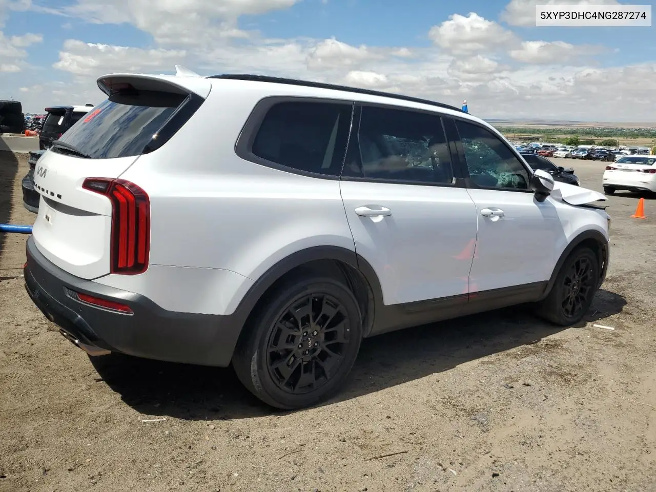 2022 Kia Telluride Ex VIN: 5XYP3DHC4NG287274 Lot: 62116745
