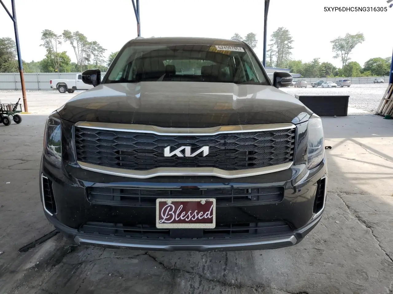 2022 Kia Telluride S VIN: 5XYP6DHC5NG316305 Lot: 62499785