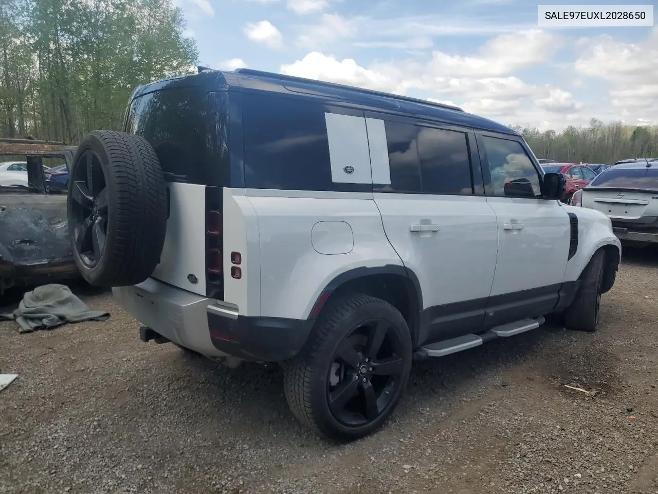 2020 Land Rover Defender 110 Hse VIN: SALE97EUXL2028650 Lot: 57315905
