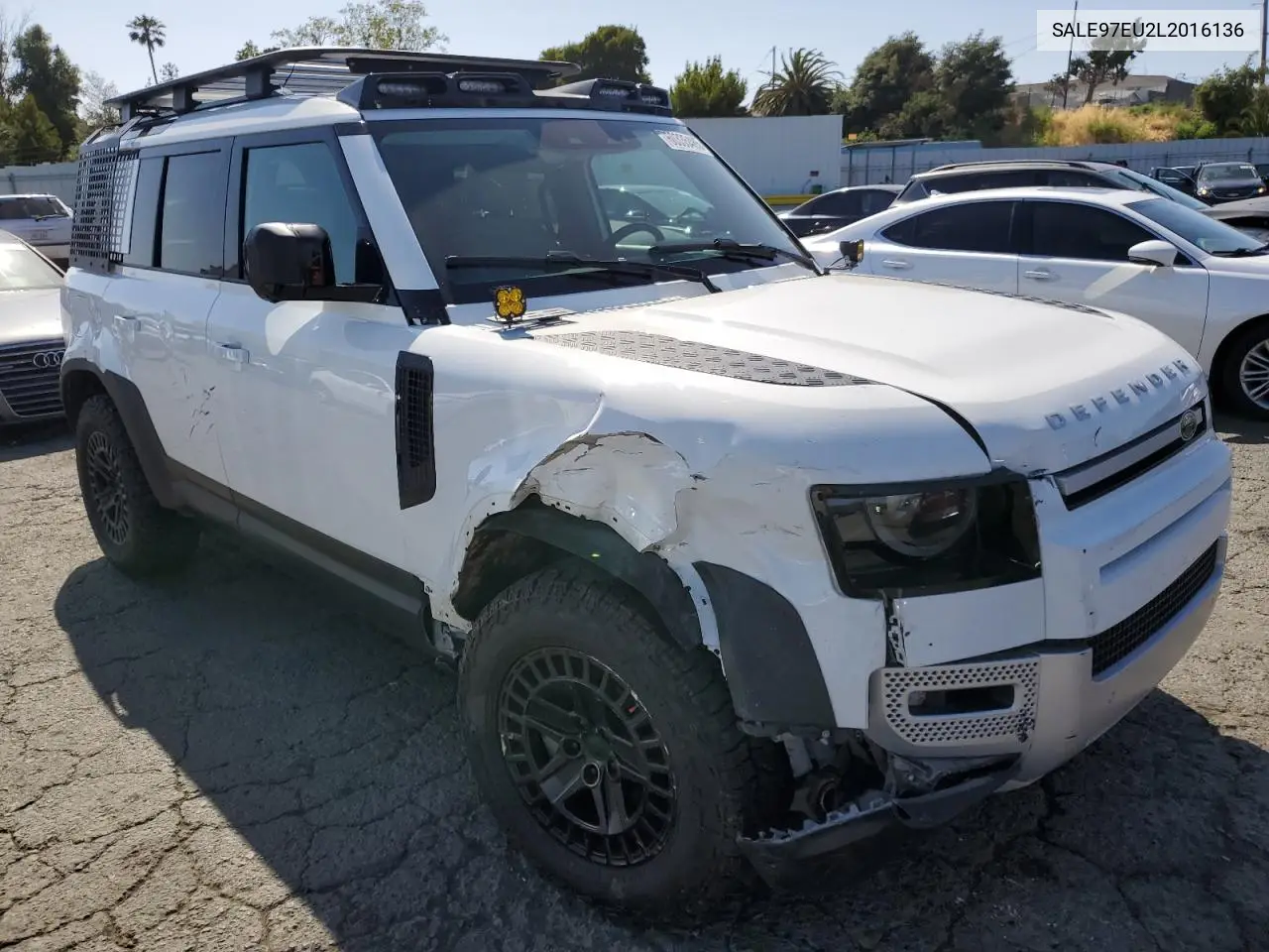 2020 Land Rover Defender 110 Hse VIN: SALE97EU2L2016136 Lot: 60335485