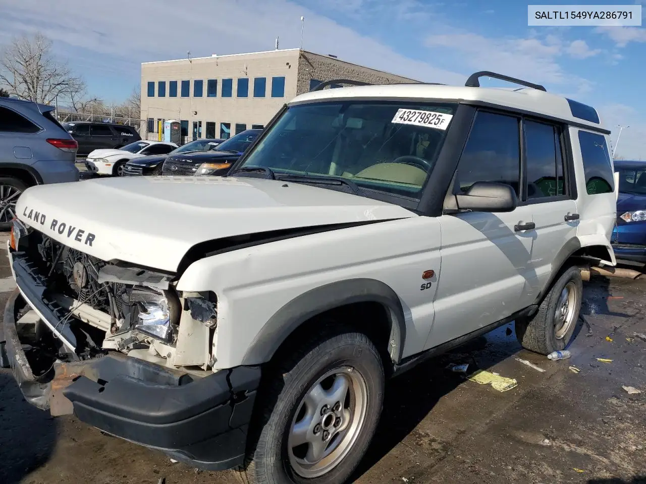 2000 Land Rover Discovery Ii VIN: SALTL1549YA286791 Lot: 43279825