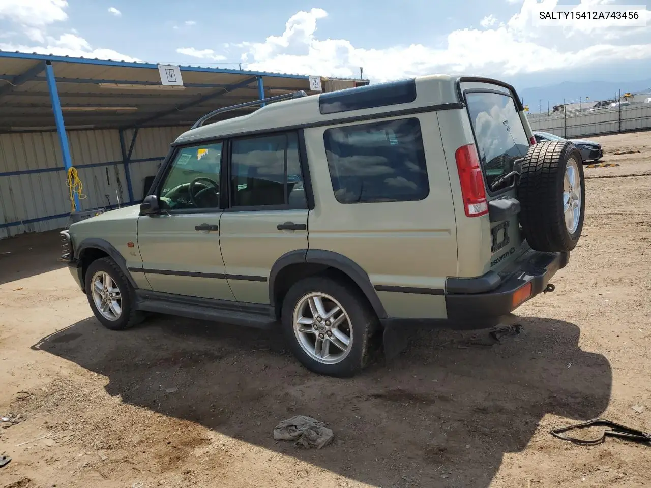2002 Land Rover Discovery Ii Se VIN: SALTY15412A743456 Lot: 63089525