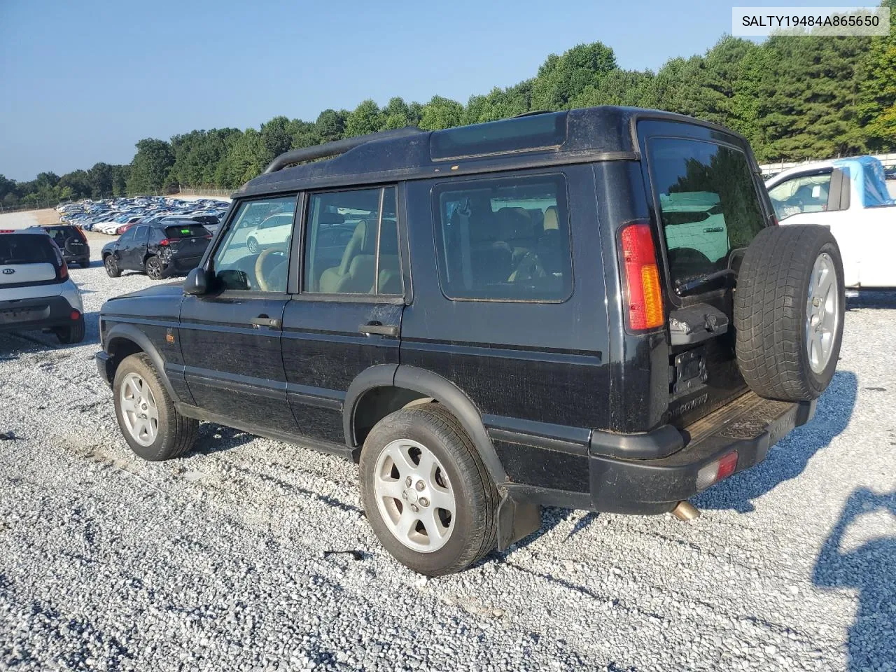 2004 Land Rover Discovery Ii Se VIN: SALTY19484A865650 Lot: 65668804