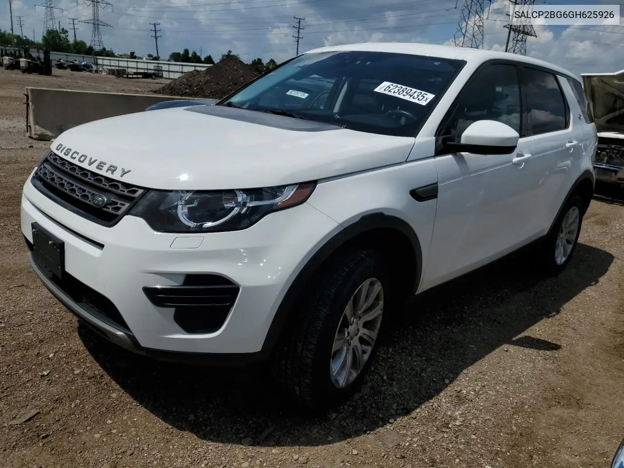 2016 Land Rover Discovery Sport Se VIN: SALCP2BG6GH625926 Lot: 62389435