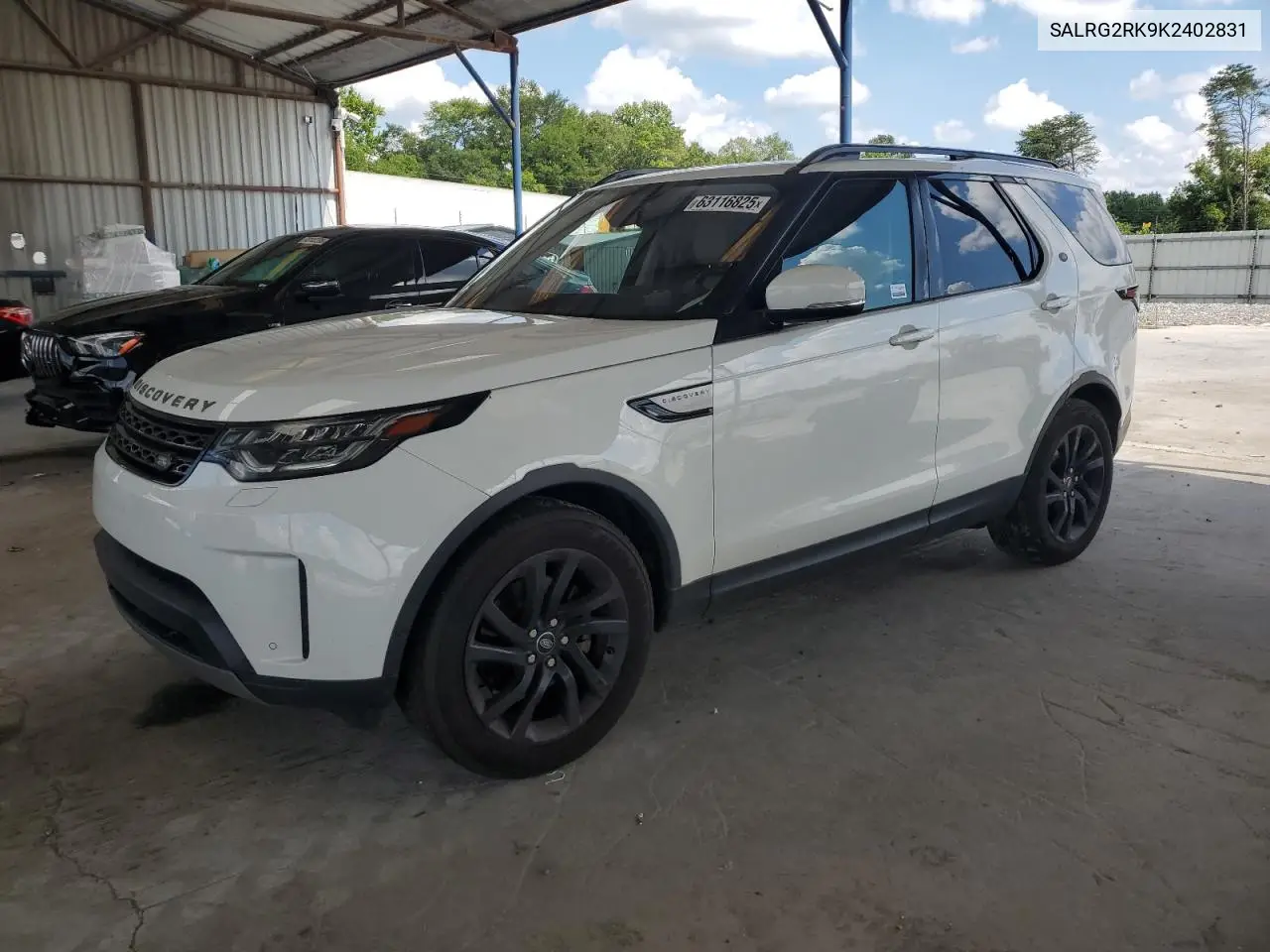 2019 Land Rover Discovery Se VIN: SALRG2RK9K2402831 Lot: 63116825