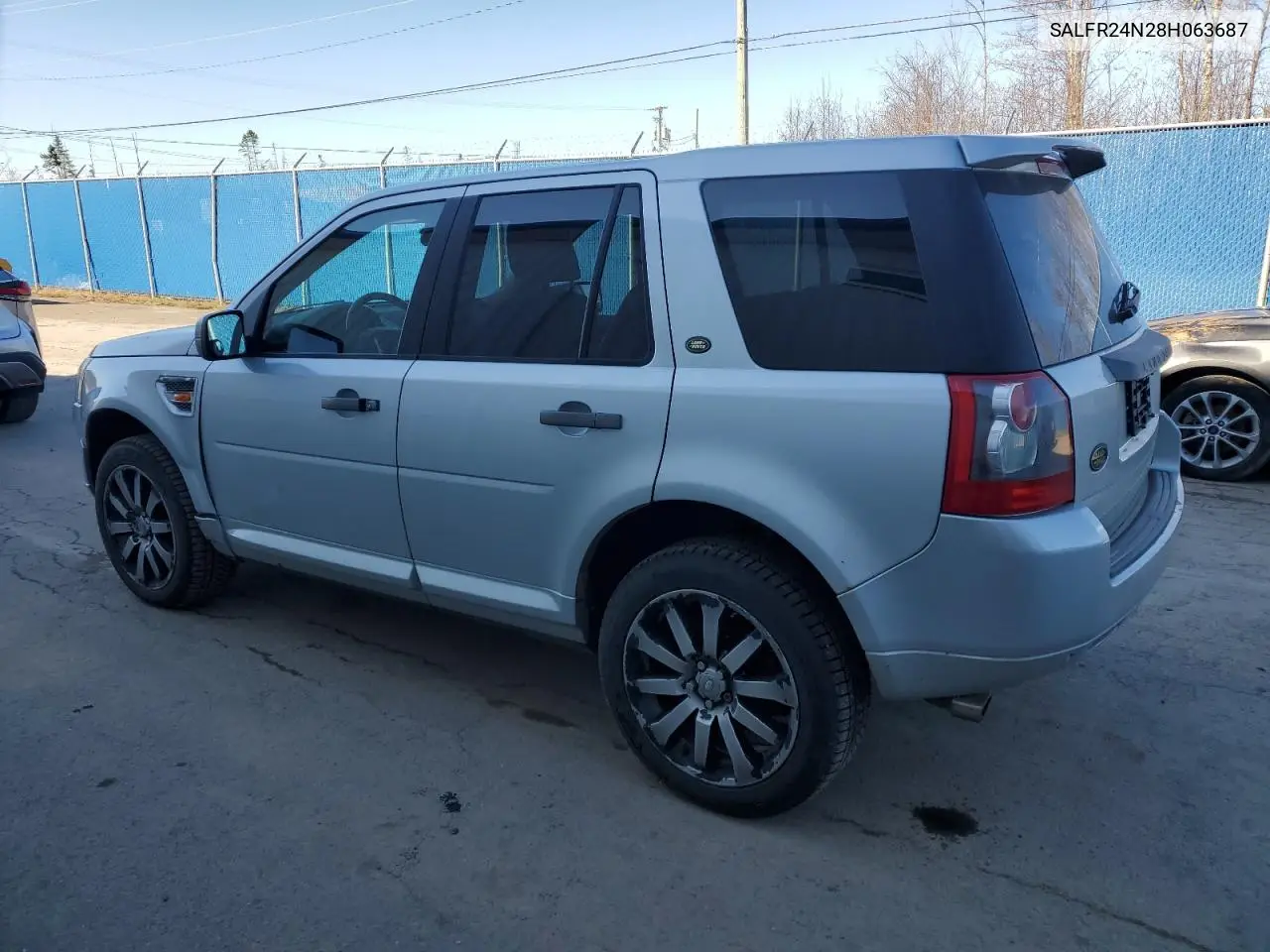2008 Land Rover Lr2 Hse VIN: SALFR24N28H063687 Lot: 55380235
