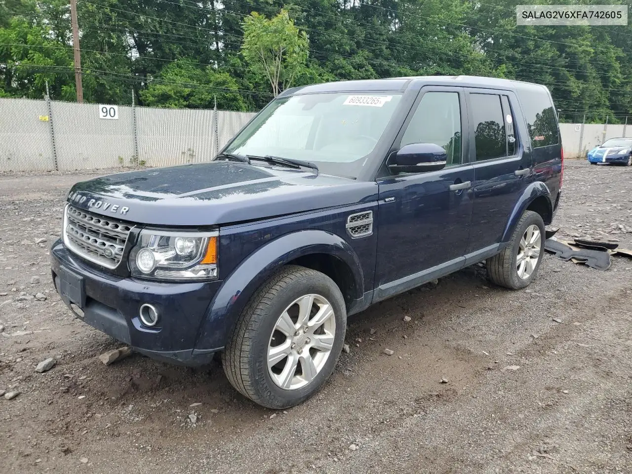 2015 Land Rover Lr4 Hse VIN: SALAG2V6XFA742605 Lot: 60933265