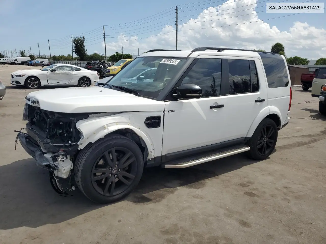 2016 Land Rover Lr4 VIN: SALAC2V65GA831429 Lot: 58659525