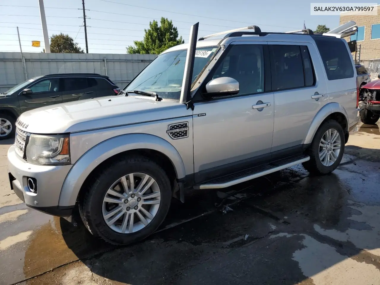 2016 Land Rover Lr4 Hse Luxury VIN: SALAK2V63GA799597 Lot: 59905195