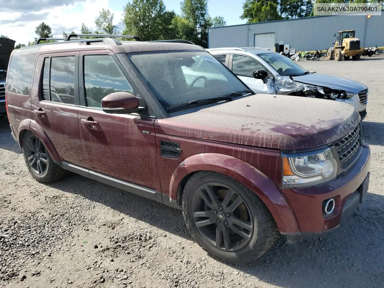 2016 Land Rover Lr4 Hse Luxury VIN: SALAK2V63GA790401 Lot: 61655285