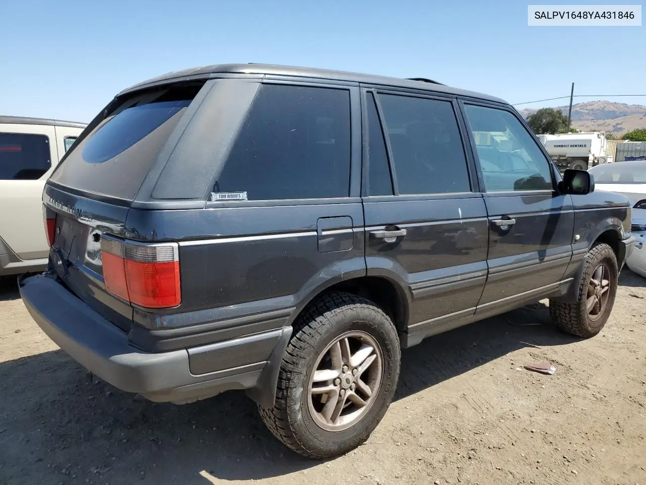 2000 Land Rover Range Rover 4.6 Hse Long Wheelbase VIN: SALPV1648YA431846 Lot: 63251945