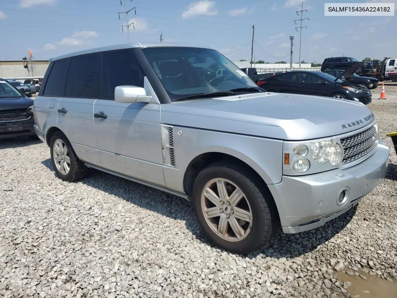 2006 Land Rover Range Rover Hse VIN: SALMF15436A224182 Lot: 60000155