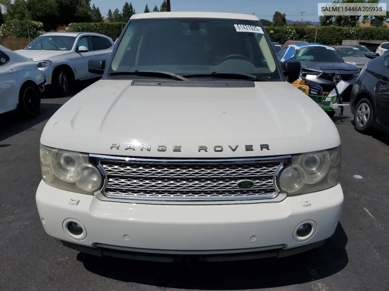 2006 Land Rover Range Rover Hse VIN: SALME15446A205935 Lot: 61431025