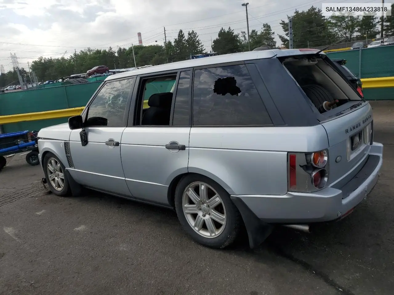 2006 Land Rover Range Rover Supercharged VIN: SALMF13486A233818 Lot: 62358005