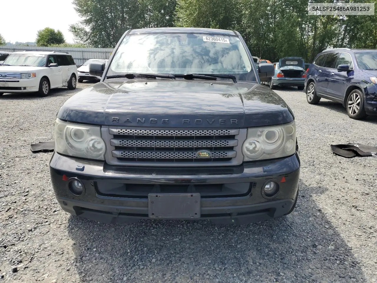 2006 Land Rover Range Rover Sport Hse VIN: SALSF25486A981253 Lot: 62360415