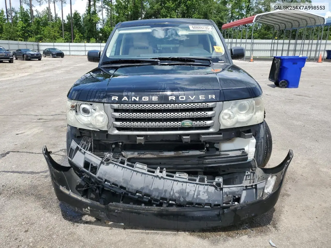 2007 Land Rover Range Rover Sport Hse VIN: SALSK254X7A998553 Lot: 60889735