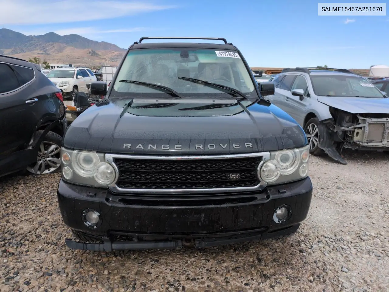 2007 Land Rover Range Rover Hse VIN: SALMF15467A251670 Lot: 61979635