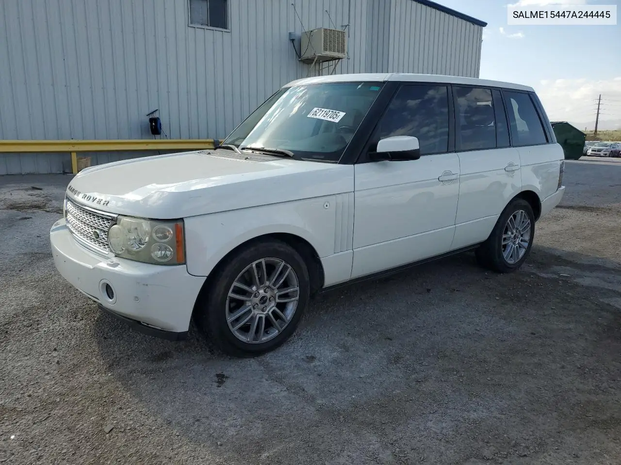 2007 Land Rover Range Rover Hse VIN: SALME15447A244445 Lot: 62119705