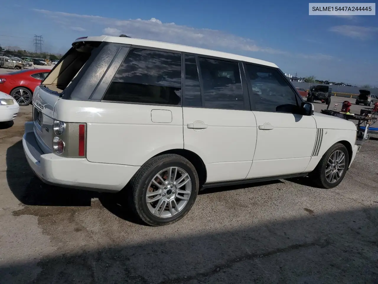 2007 Land Rover Range Rover Hse VIN: SALME15447A244445 Lot: 62119705