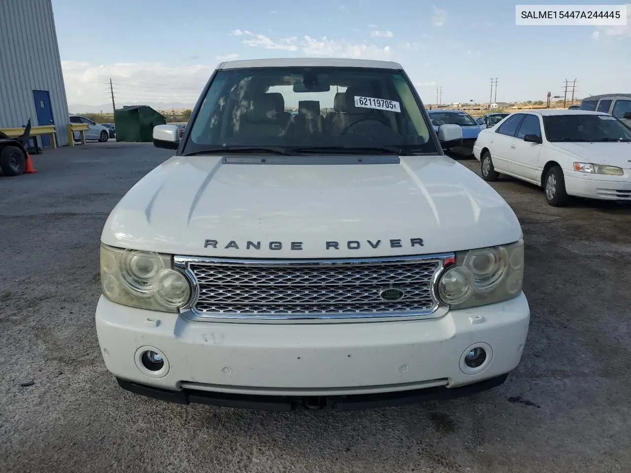 2007 Land Rover Range Rover Hse VIN: SALME15447A244445 Lot: 62119705