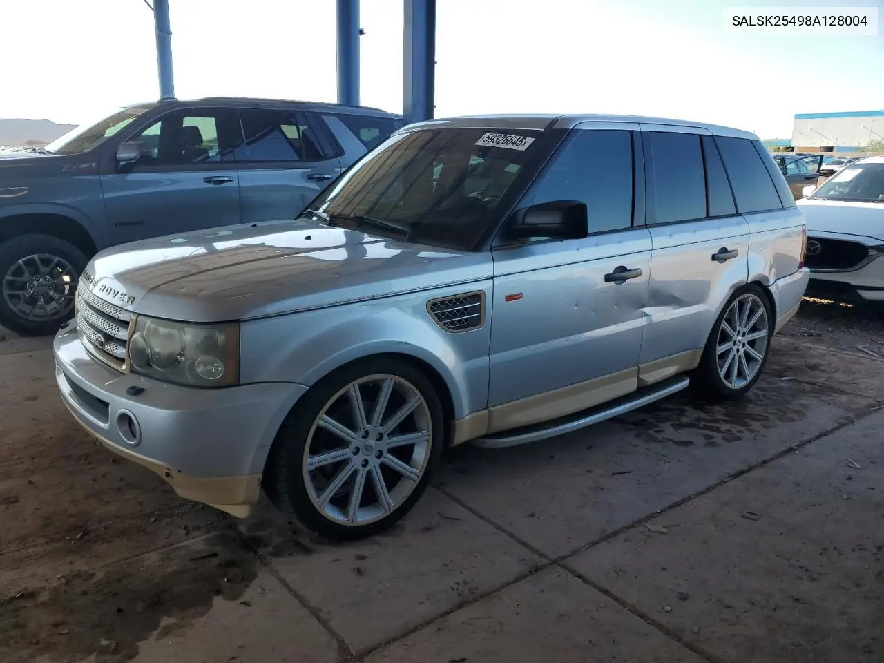 2008 Land Rover Range Rover Sport Hse VIN: SALSK25498A128004 Lot: 59326645