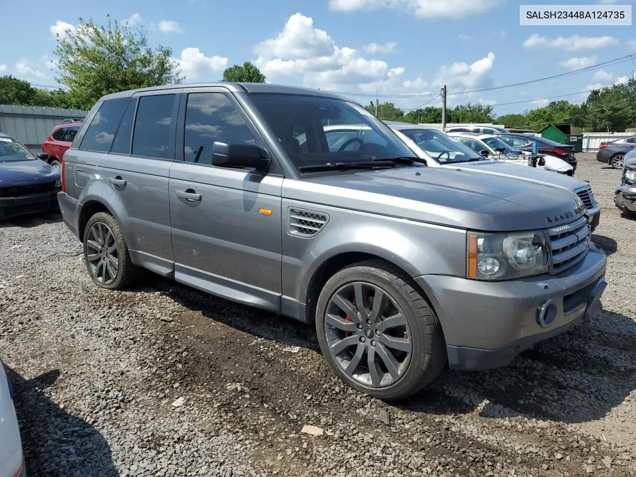 2008 Land Rover Range Rover Sport Supercharged VIN: SALSH23448A124735 Lot: 61326765
