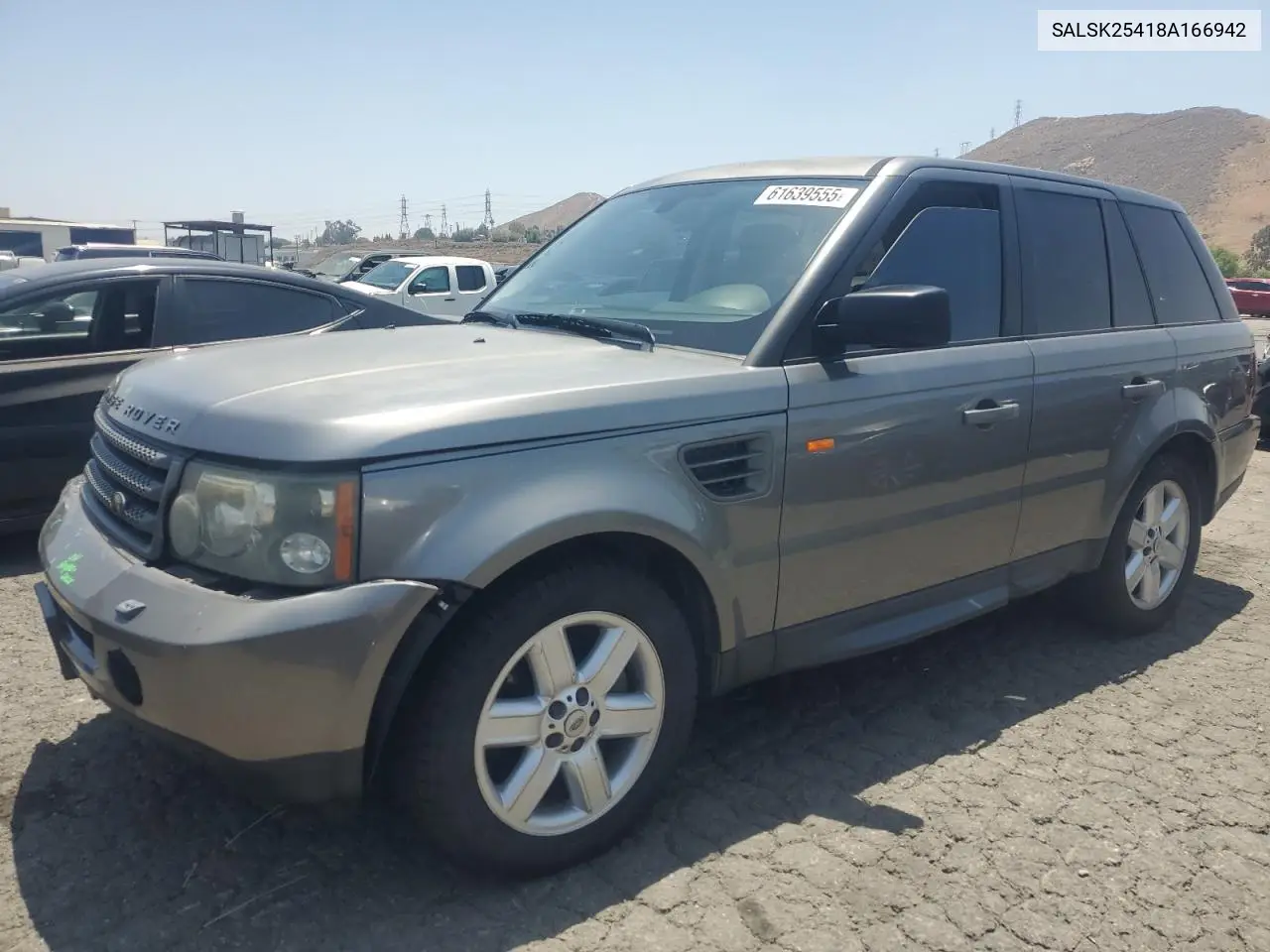2008 Land Rover Range Rover Sport Hse VIN: SALSK25418A166942 Lot: 61639555