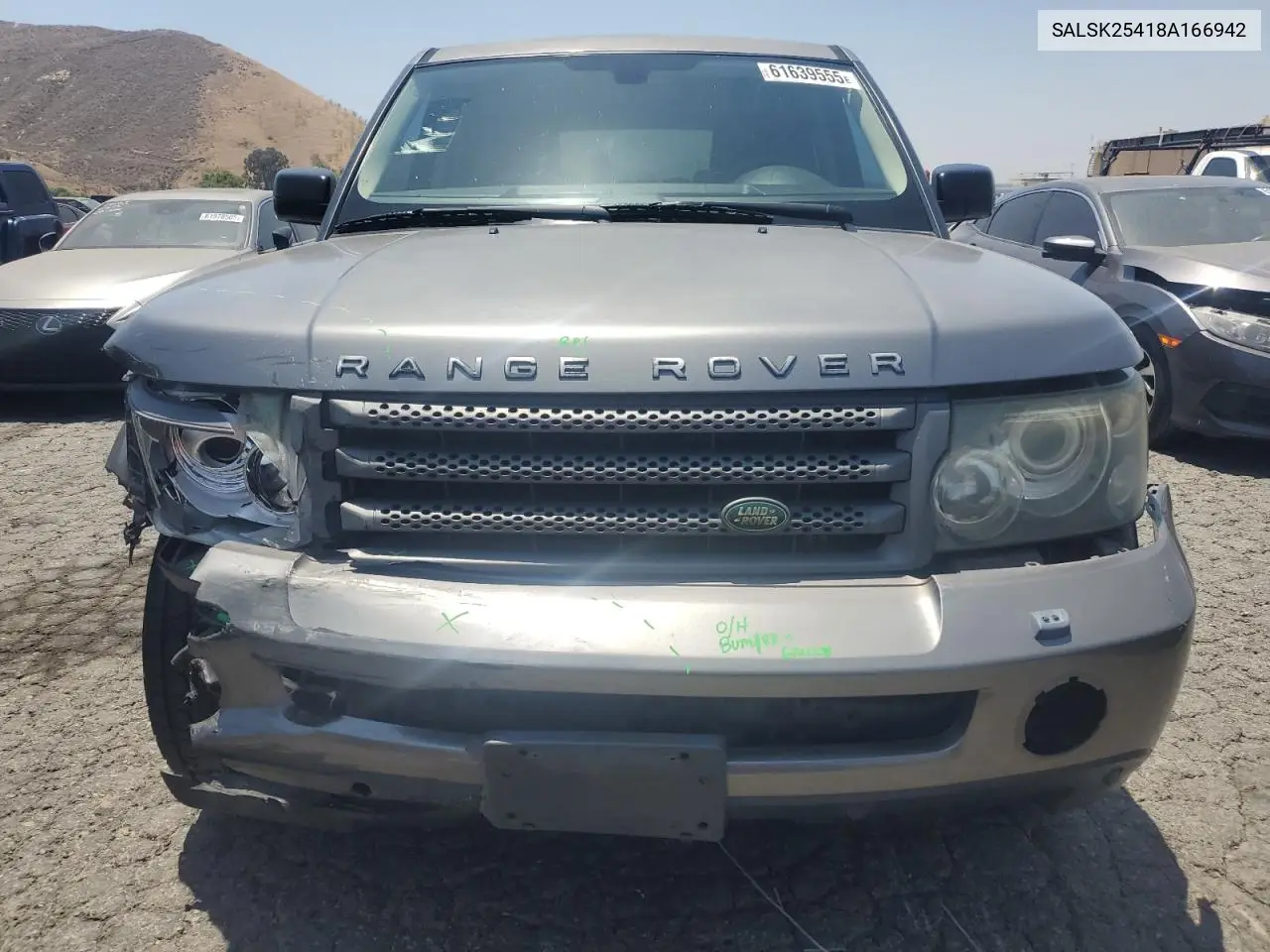 2008 Land Rover Range Rover Sport Hse VIN: SALSK25418A166942 Lot: 61639555