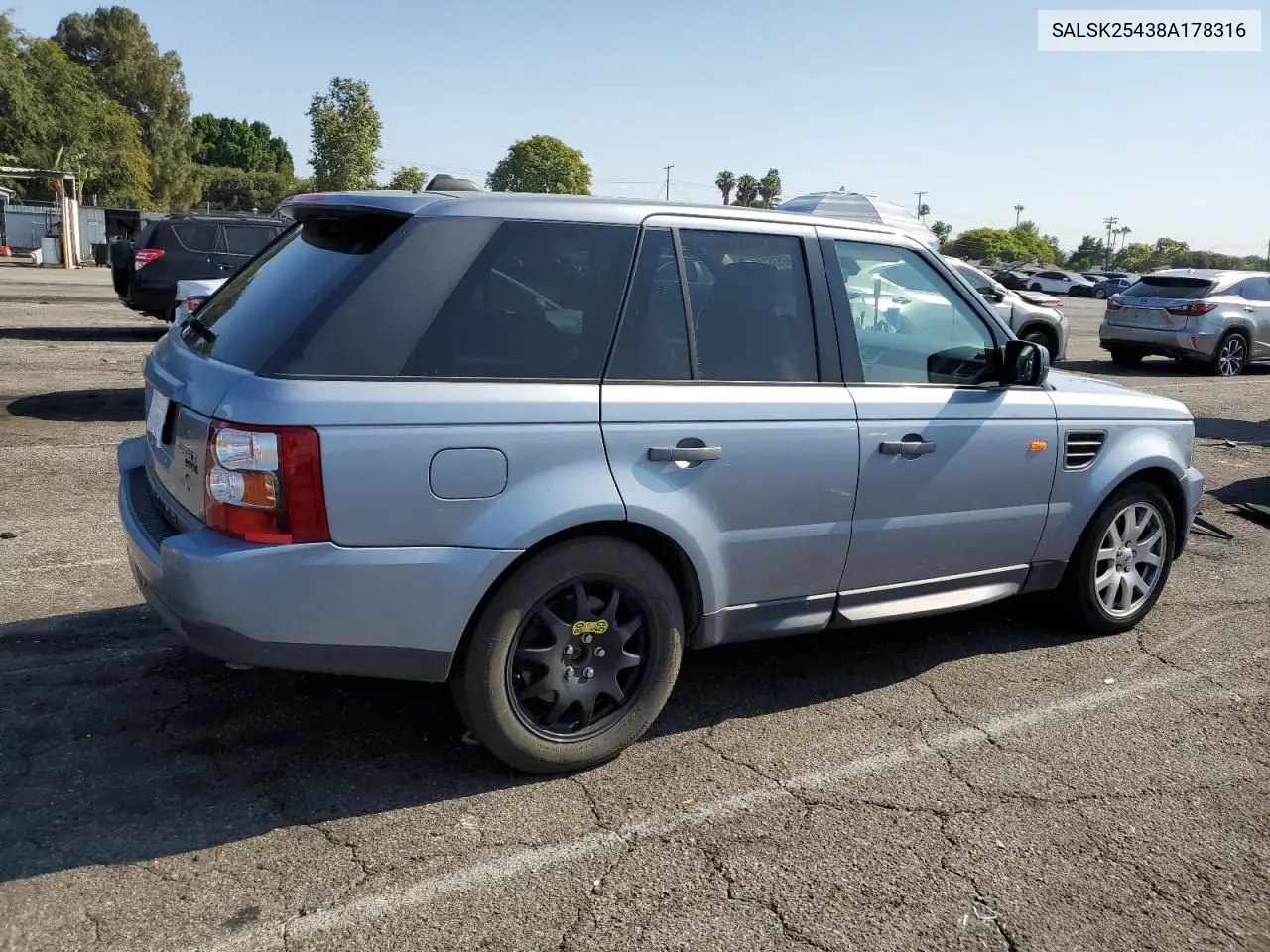 2008 Land Rover Range Rover Sport Hse VIN: SALSK25438A178316 Lot: 62538735