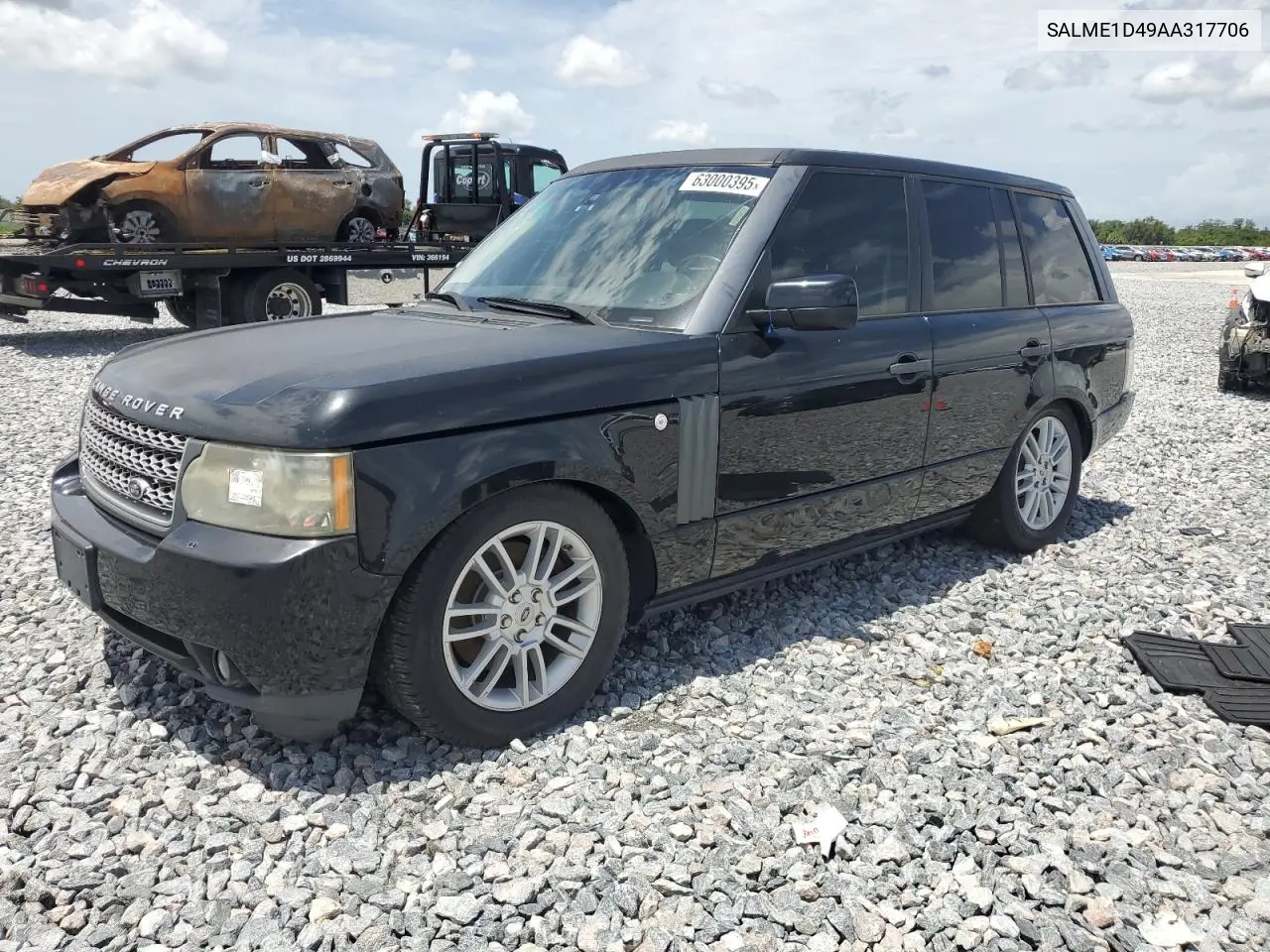 2010 Land Rover Range Rover Hse VIN: SALME1D49AA317706 Lot: 63000395