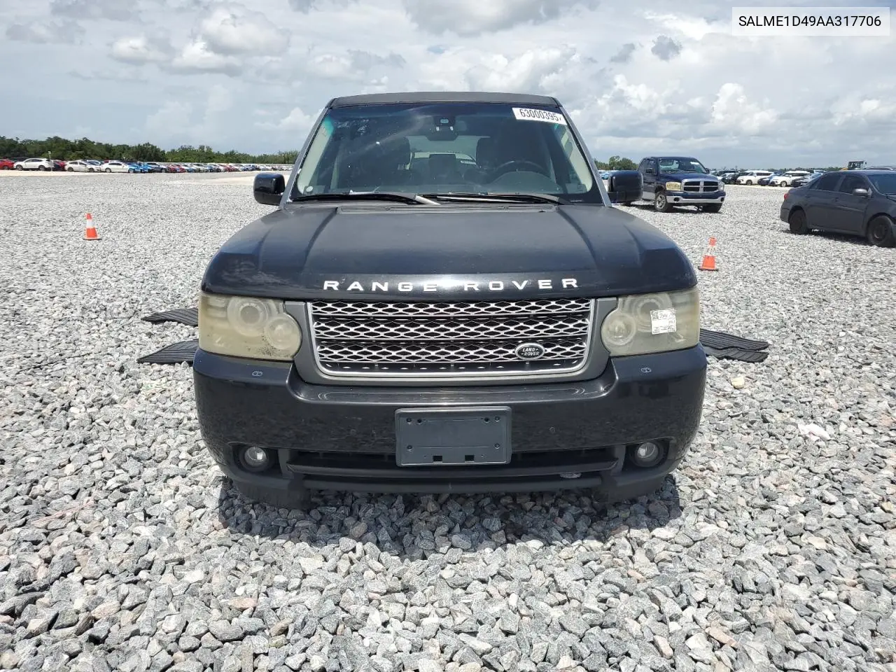2010 Land Rover Range Rover Hse VIN: SALME1D49AA317706 Lot: 63000395