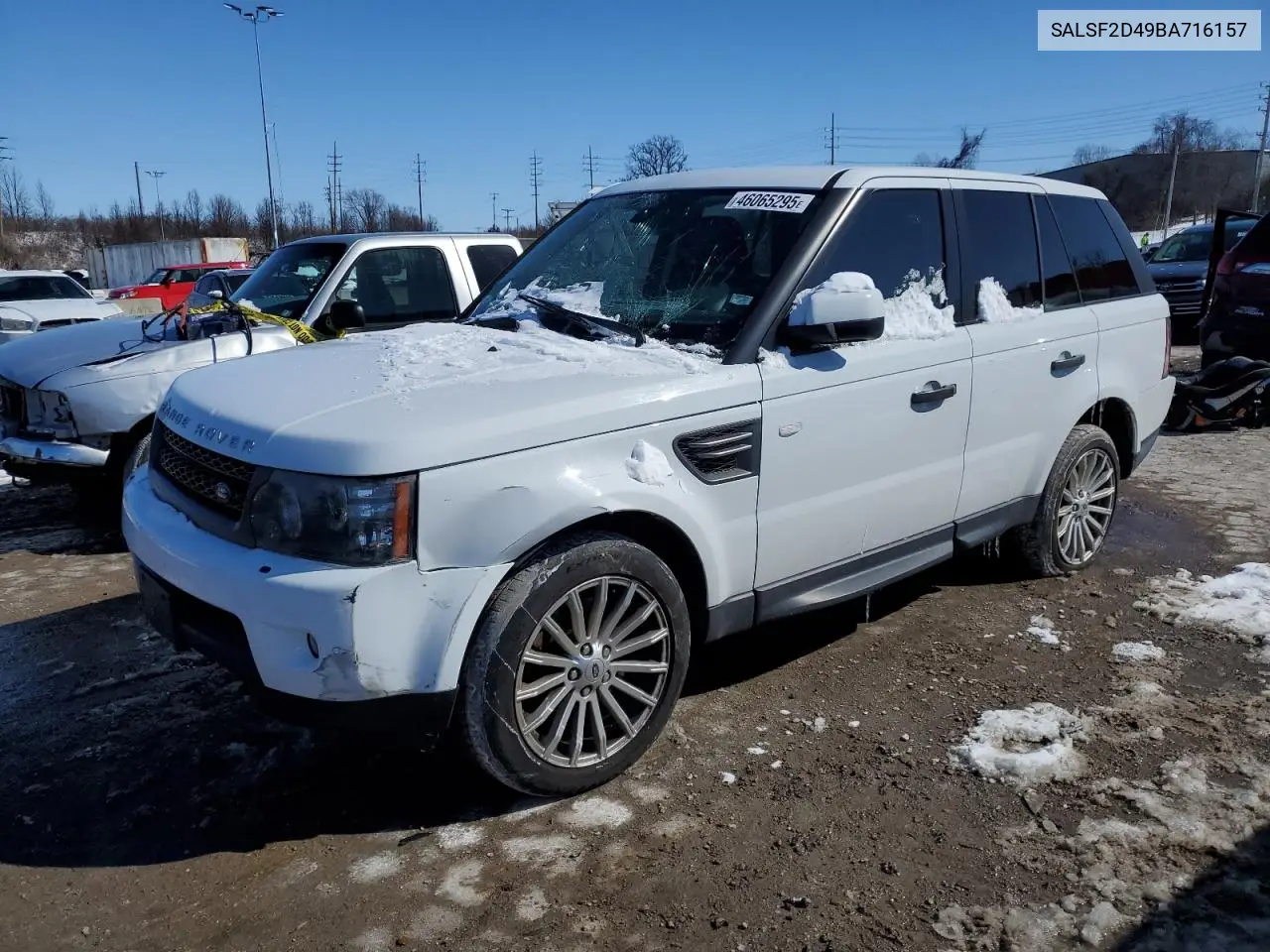 2011 Land Rover Range Rover Sport Hse VIN: SALSF2D49BA716157 Lot: 46065295