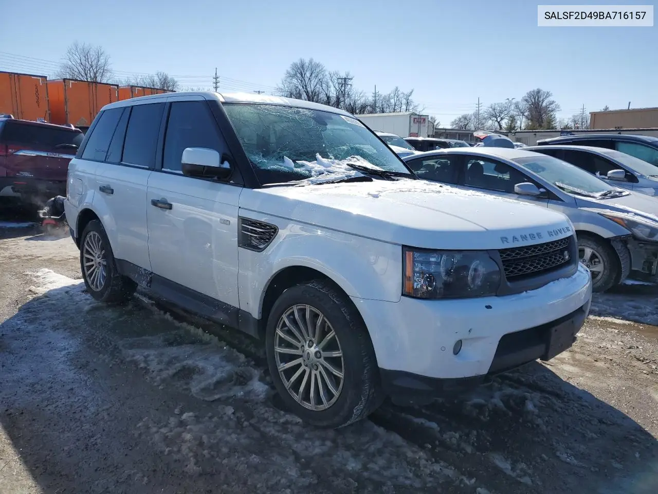 2011 Land Rover Range Rover Sport Hse VIN: SALSF2D49BA716157 Lot: 46065295