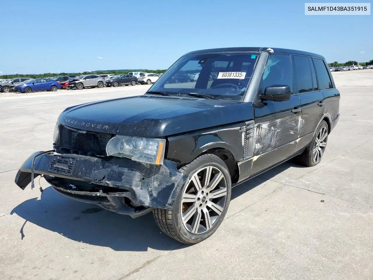 2011 Land Rover Range Rover Hse Luxury VIN: SALMF1D43BA351915 Lot: 60381335