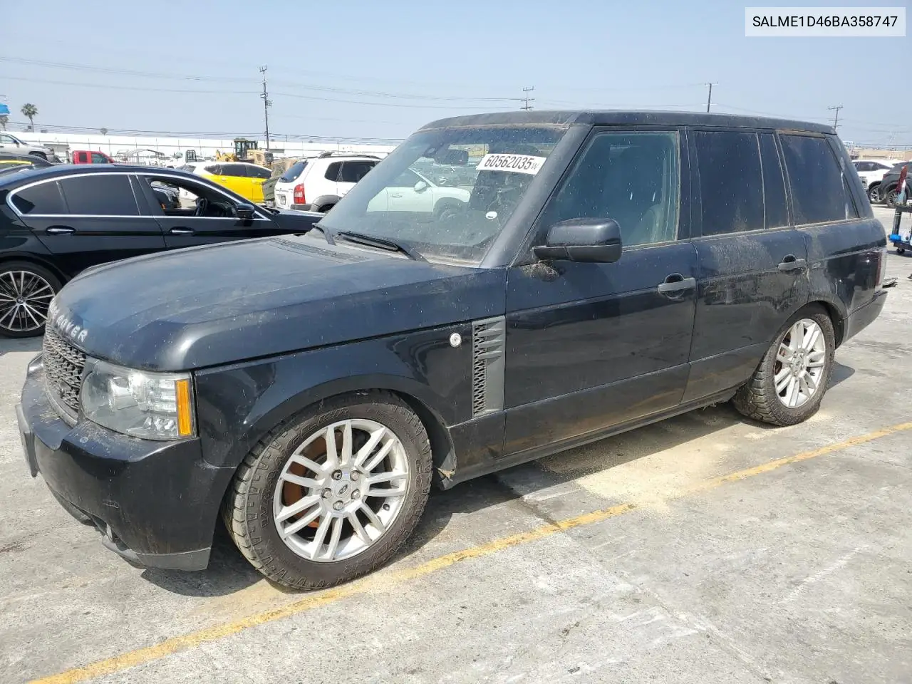 2011 Land Rover Range Rover Hse VIN: SALME1D46BA358747 Lot: 60562035