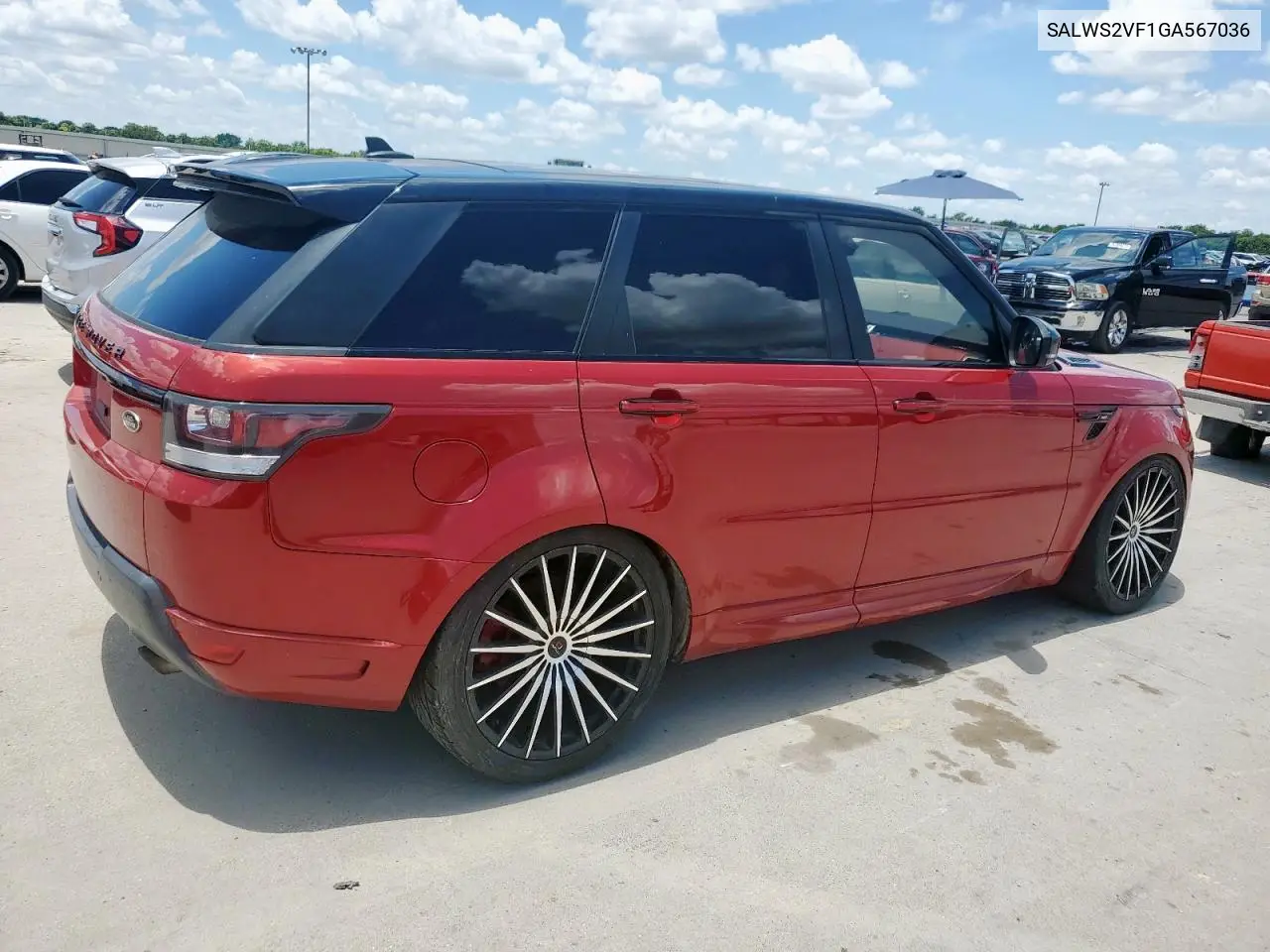 2016 Land Rover Range Rover Sport Hst VIN: SALWS2VF1GA567036 Lot: 62953815