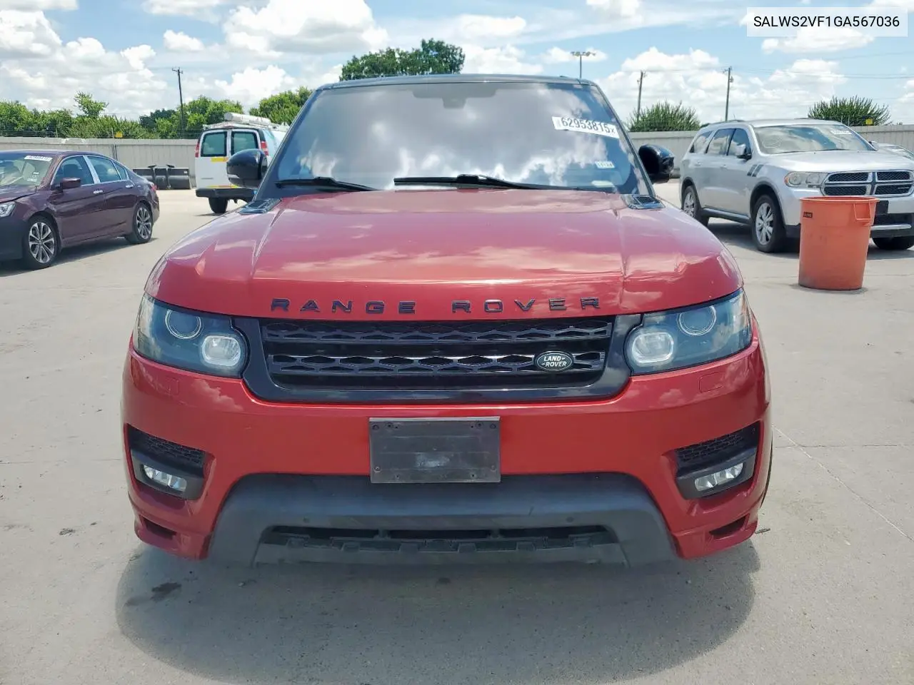 2016 Land Rover Range Rover Sport Hst VIN: SALWS2VF1GA567036 Lot: 62953815