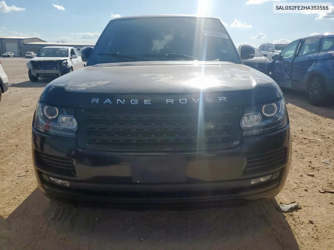 2017 Land Rover Range Rover Supercharged VIN: SALGS2FE2HA353555 Lot: 62909565