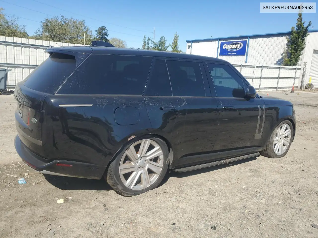 2022 Land Rover Range Rover Se VIN: SALKP9FU3NA002953 Lot: 49953265