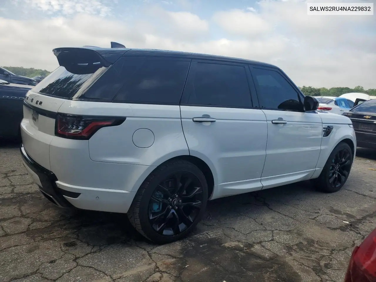 2022 Land Rover Range Rover Sport Hst VIN: SALWS2RU4NA229832 Lot: 55836095