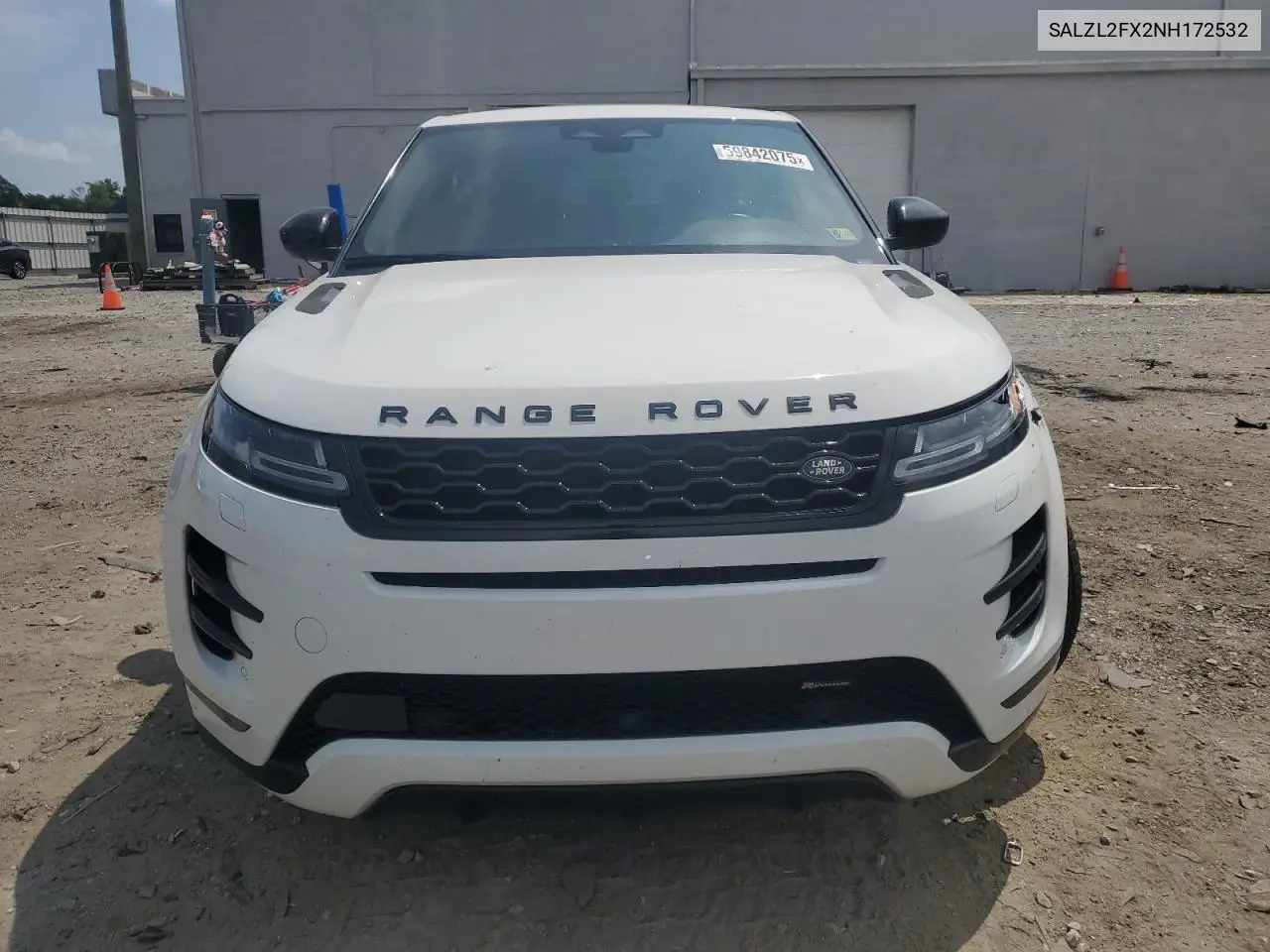 2022 Land Rover Range Rover Evoque R-Dynamic Se VIN: SALZL2FX2NH172532 Lot: 59842075