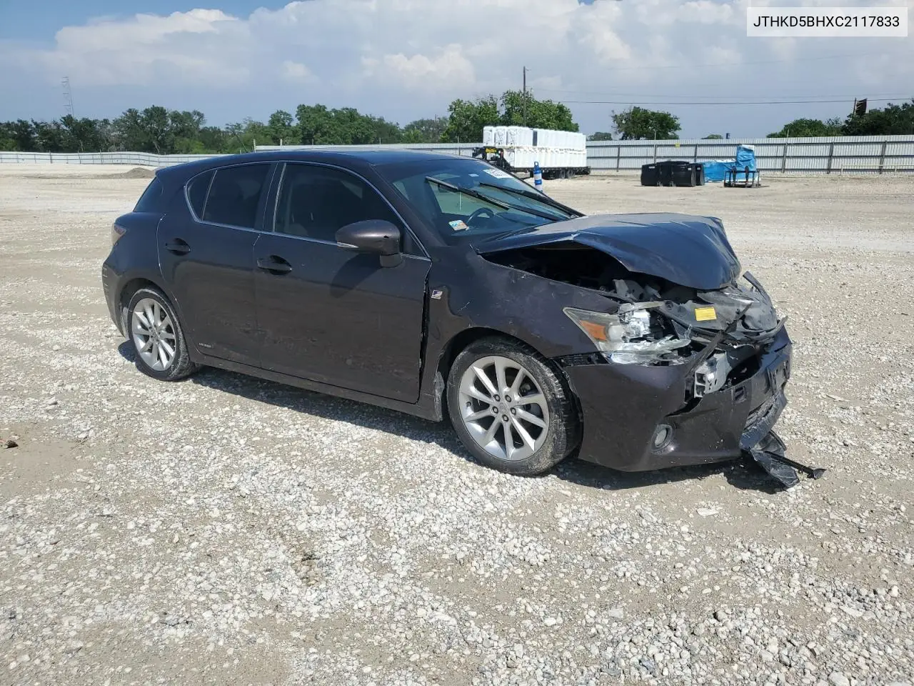 2012 Lexus Ct 200 VIN: JTHKD5BHXC2117833 Lot: 56021675