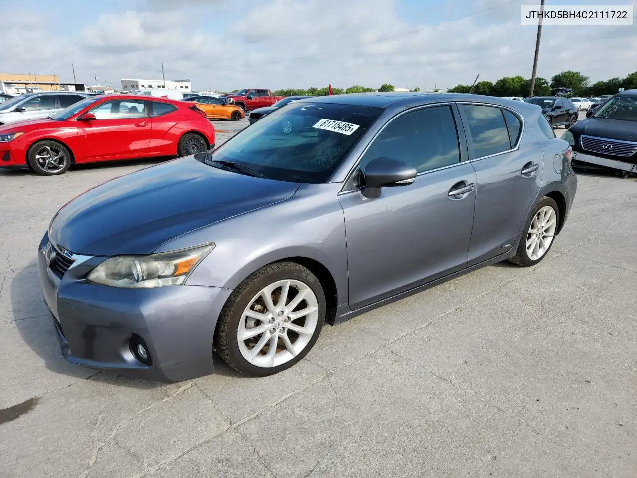 2012 Lexus Ct 200 VIN: JTHKD5BH4C2111722 Lot: 61715485