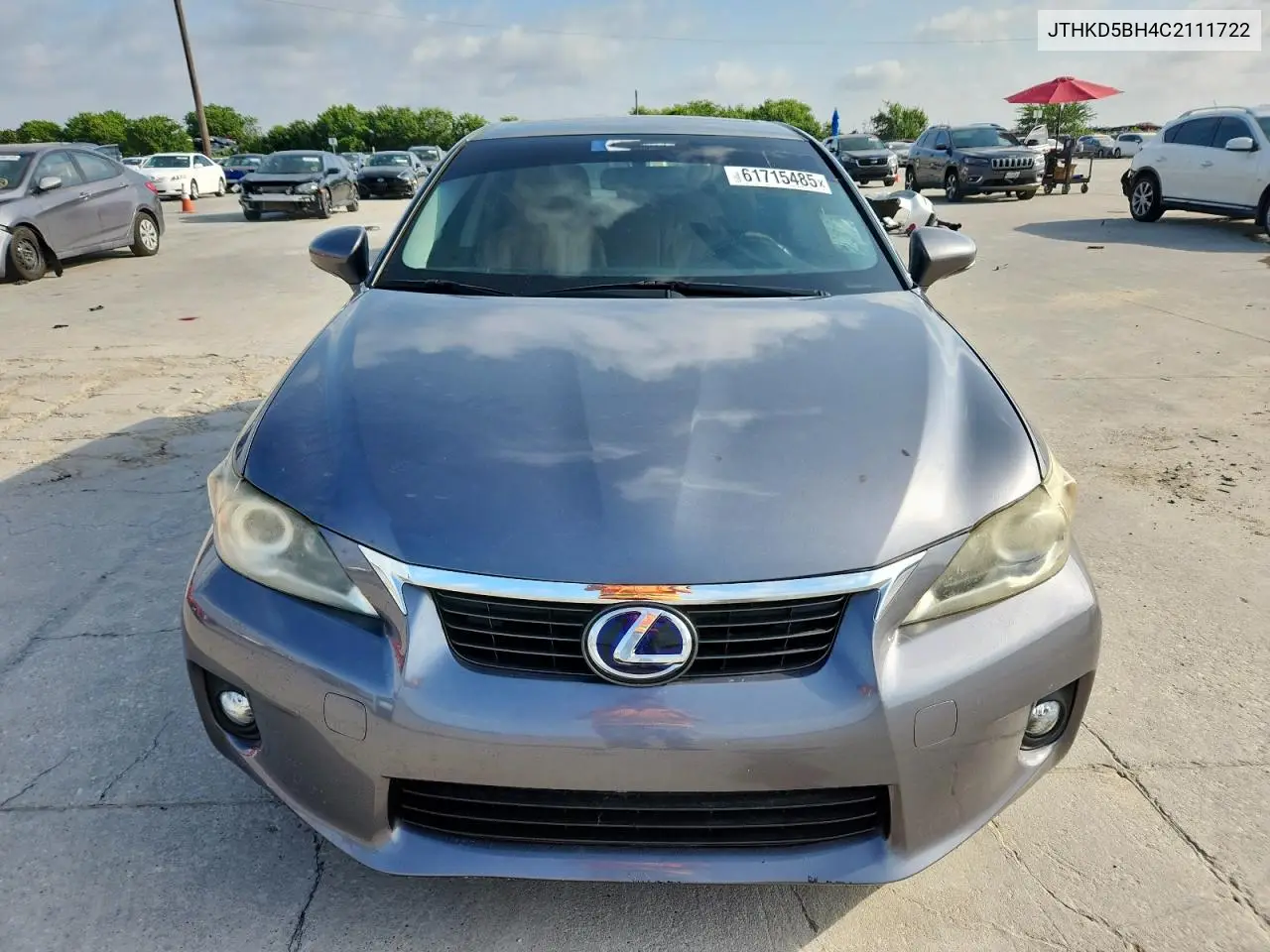 2012 Lexus Ct 200 VIN: JTHKD5BH4C2111722 Lot: 61715485