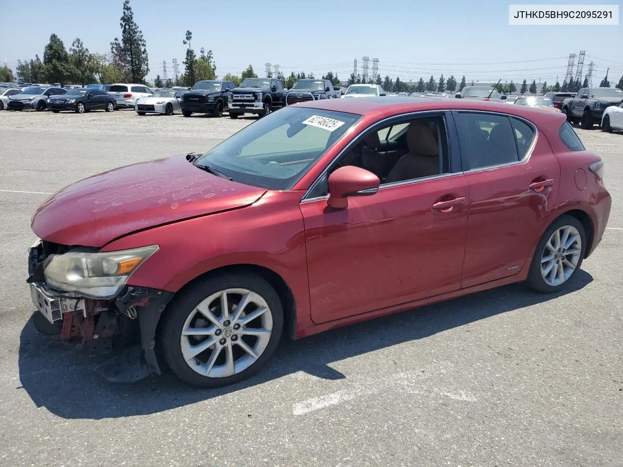 2012 Lexus Ct 200 VIN: JTHKD5BH9C2095291 Lot: 62746025