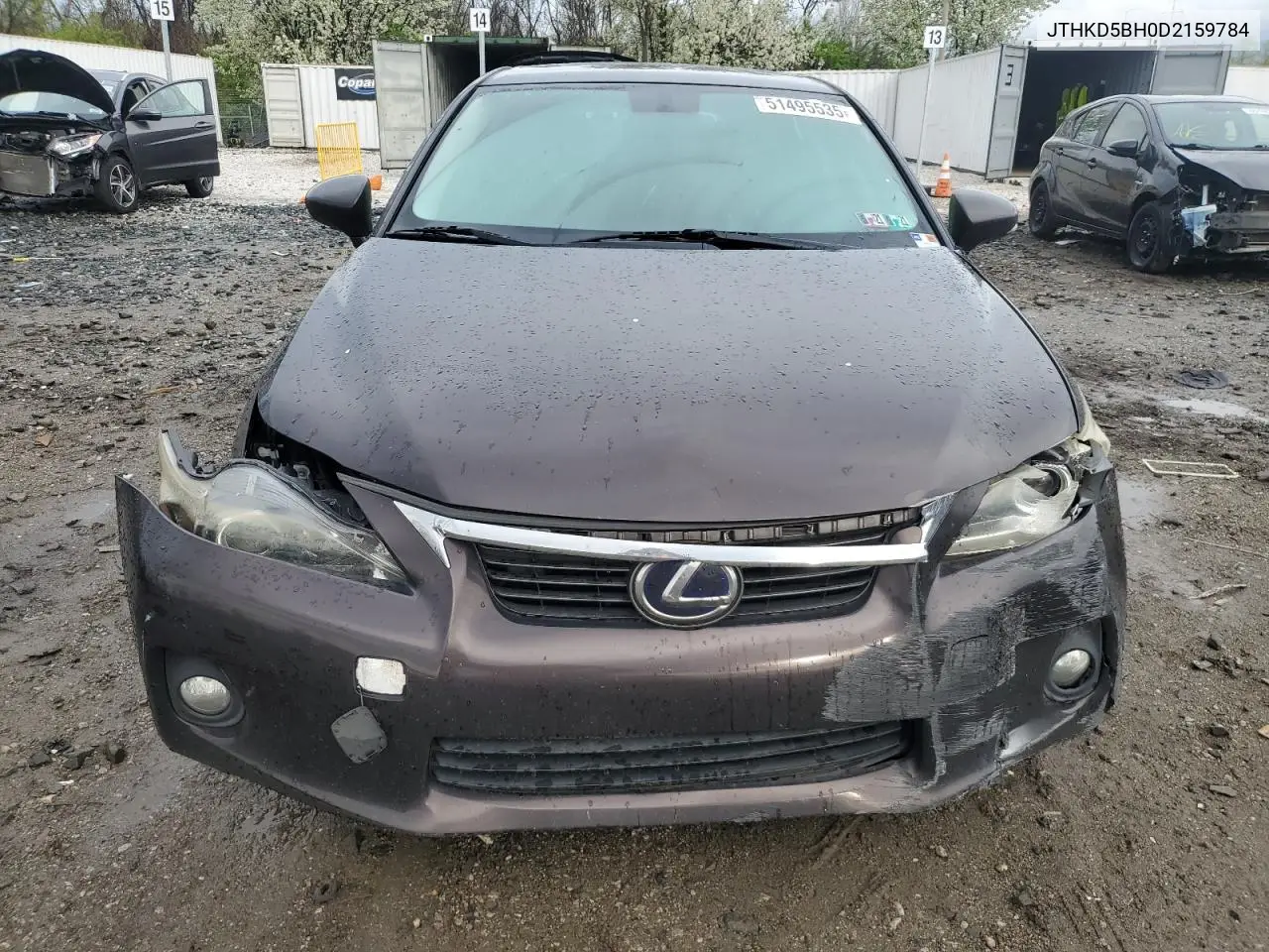 2013 Lexus Ct 200 VIN: JTHKD5BH0D2159784 Lot: 51495535
