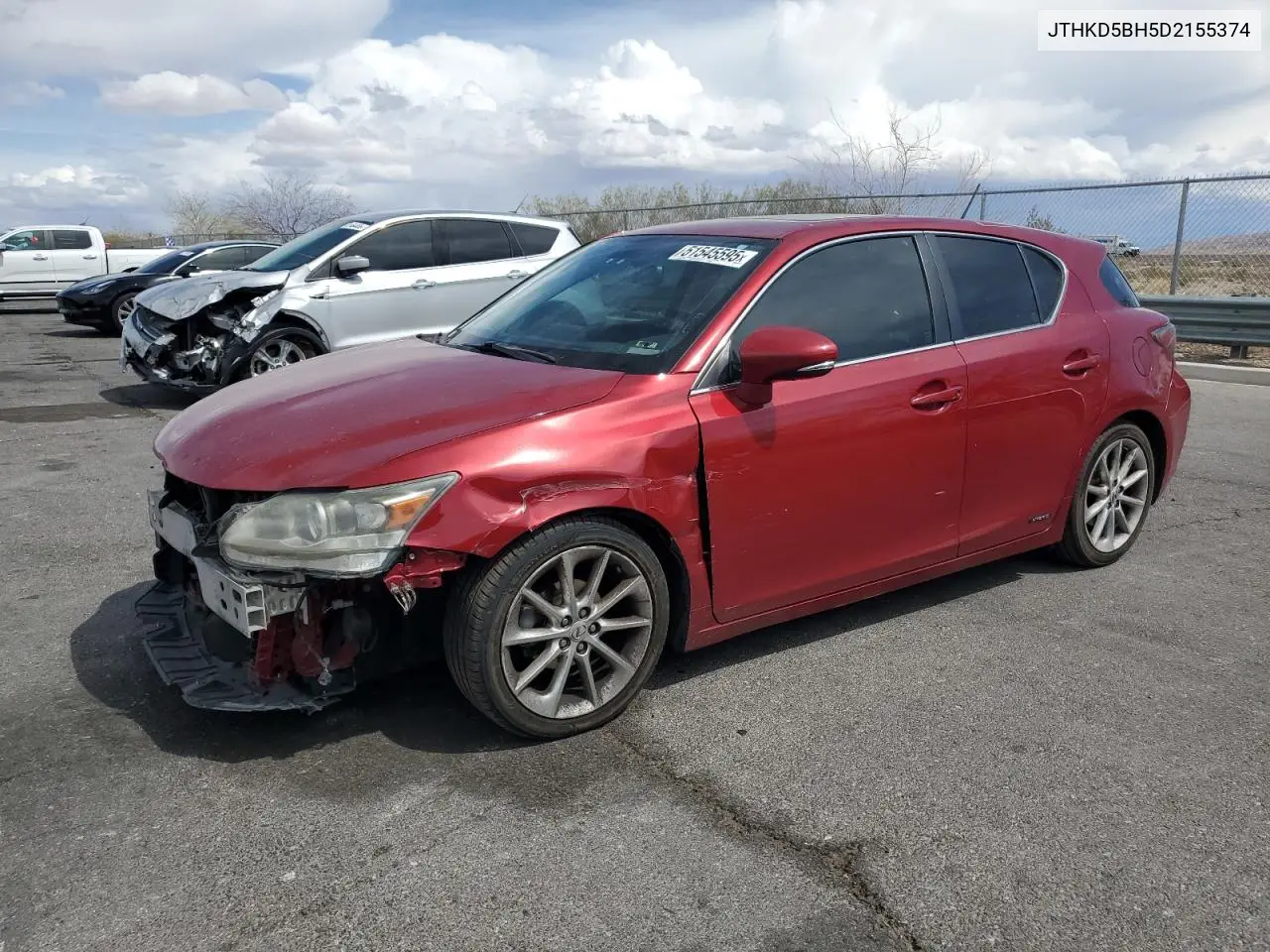 2013 Lexus Ct 200 VIN: JTHKD5BH5D2155374 Lot: 51545595