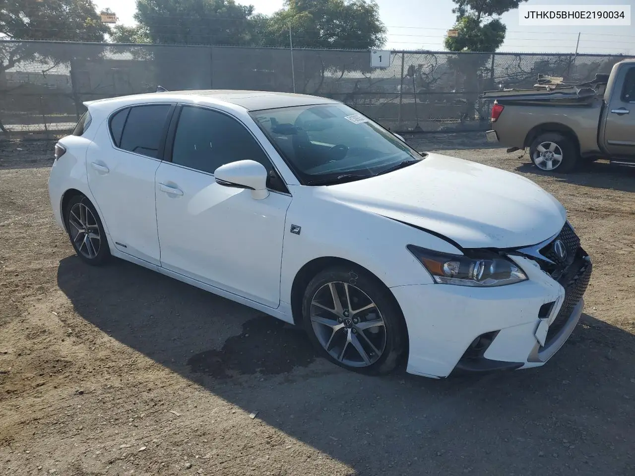 2014 Lexus Ct 200 VIN: JTHKD5BH0E2190034 Lot: 61309225