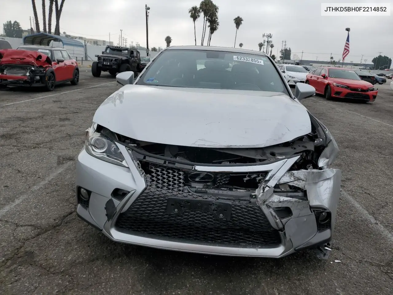 2015 Lexus Ct 200 VIN: JTHKD5BH0F2214852 Lot: 62332855