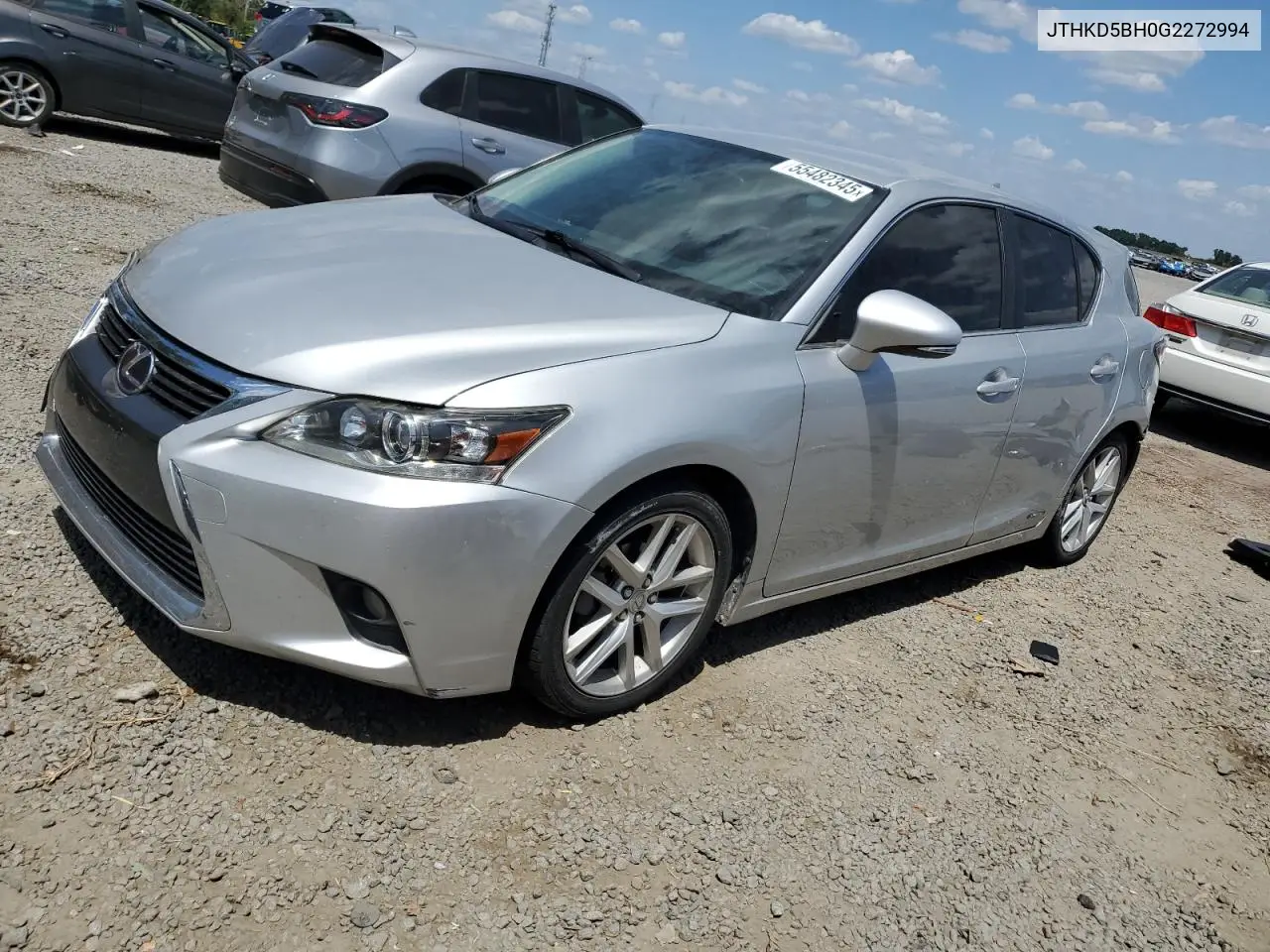 2016 Lexus Ct 200 VIN: JTHKD5BH0G2272994 Lot: 55482345